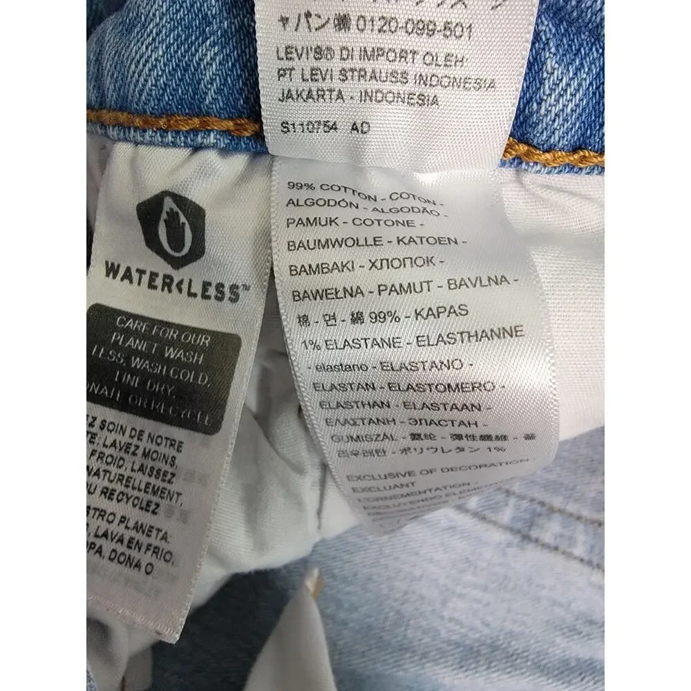Levis 501 Denim Shorts Womens SZ 26 Cutoff Button Fly Frayed Blue 100% Cotton